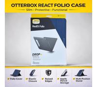 OtterBox React Folio Case for iPad 10.2-Inch (8th Gen 2020 / 9th Gen 2021), Shockproof, Drop proof, Ultra-Slim Protective Folio Case, Tested to Military Standard, Blue