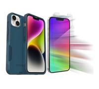 OtterBox iPhone 14 Plus (Only) - Commuter Series Case - Don't Be Blue - with Zagg Glass Elite Clear Screen Protector - Non-Retail Packaging