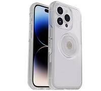 OtterBox iPhone 14 Pro Max (ONLY) Otter + Pop Symmetry Series Clear Case - Clear, Integrated PopSockets PopGrip, Slim, Pocket-Friendly, Raised Edges Protect Camera & Screen