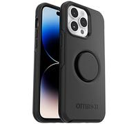 OtterBox iPhone 14 Pro (ONLY) Otter + Pop Symmetry Series Case - Black, Integrated PopSockets PopGrip, Slim, Pocket-Friendly, Raised Edges Protect Camera & Screen