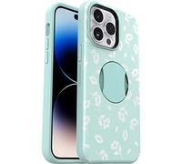 OtterBox iPhone 14 Pro (Only) OtterGrip Symmetry Series Case - POPPIES BY THE SEA (Blue), built-in grip, sleek case, snaps to MagSafe, raised edges protect camera & screen
