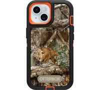 OtterBox iPhone 15, iPhone 14, and iPhone 13 Defender Series Case - REALTREE EDGE (Blaze Orange/Black/RT Edge), rugged & durable, with port protection, includes holster clip kickstand