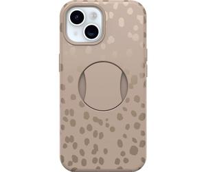 OtterBox iPhone 15, iPhone 14, and iPhone 13 OtterGrip Symmetry Series Case - ON THE SPOT (Brown), built-in grip, sl ase, snaps to MagSafe, raised edges protect camera & screen