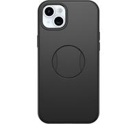 OtterBox iPhone 15 Plus and iPhone 14 Plus OtterGrip Symmetry Series Case - BLACK, built-in grip, sl ase, snaps to MagSafe, raised edges protect camera & screen