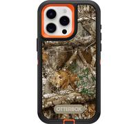 OtterBox iPhone 15 Pro MAX (Only) Defender Series Case - REALTREE EDGE (Blaze Orange/Black/RT Edge), rugged & durable, with port protection, includes holster clip kickstand