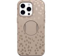 OtterBox iPhone 15 Pro MAX (Only) OtterGrip Symmetry Series Case - ON THE SPOT (Brown), built-in grip, sleek case, snaps to MagSafe, raised edges protect camera & screen
