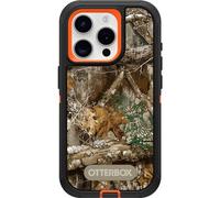 OtterBox iPhone 15 Pro (Only) Defender Series Case - REALTREE EDGE (Blaze Orange/Black/RT Edge), rugged & durable, with port protection, includes holster clip kickstand