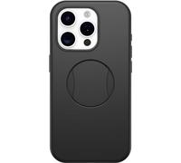 OtterBox iPhone 15 Pro (Only) OtterGrip Symmetry Series Case - BLACK, built-in grip, sleek case, snaps to MagSafe, raised edges protect camera & screen