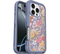 OtterBox iPhone 16 Pro Defender Series XT Clear Case - Tough, Rugged & Durable iPhone Case, Snaps on MagSafe, Pressure-Fitted Dual-Layer iPhone Case - Non-Retail Packaging (Floral Purple)