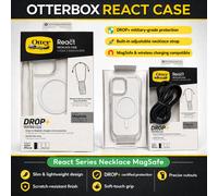 Official/Genuine Otterbox (iPhone 16) Case React Necklace Magsafe Cover - Clear