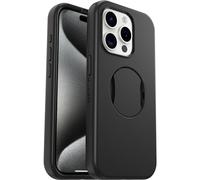 OtterBox OtterGrip Symmetry Case for iPhone 15 Pro for MagSafe, Drop Proof, Protective Case with Built-In Grip, 3x Tested to Military Standard, Black, 77-93133