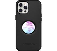OtterBox + PopGrip Symmetry Series Case for iPhone 12 Pro Max - Non Retail Packaging - Black (Black with Ride or Dye Pop)