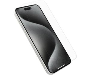 OtterBox Premium Glass Screen Protector for iPhone 15 Pro Max, Tempered Glass, advanced Scratch Protection, Survives Drops up to 3ft, Antimicrobial Protection, No Retail Packaging