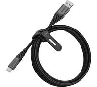 OtterBox Premium Reinforced Braided 2M USB-A to USB-C Cable, Black
