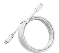 OtterBox Reinforced USB-C to USB-C Cable, Fast Charging Cable for Smartphone and Tablet, Ultra-Rugged, Bend and Flex Tested, 3M, White