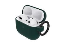 OtterBox Soft Touch Headphone Case for AirPods 3rd Gen 2021, Shockproof, Drop proof, Ultra-Slim, Scratch and Scuff Protective Case for Apple AirPods, Includes Carabiner, Dark Green