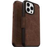 OtterBox Strada Case for iPhone 15 Pro Max for MagSafe, Shockproof, Drop proof, Premium Leather Protective Folio with Two Card Holders, 3x Tested to Military Standard, Brown