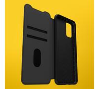 OtterBox Strada Case for Samsung Galaxy S22, Shockproof, Drop proof, Premium Leather Protective Folio with Two Card Holders, 3x Tested to Military Standard, Black