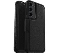 OtterBox Strada Case for Samsung Galaxy S23+, Shockproof, Drop proof, Premium Leather Protective Folio with Two Card Holders, 3x Tested to Military Standard, Black