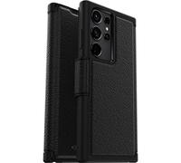 OtterBox Strada Case for Samsung Galaxy S23 Ultra, Shockproof, Drop proof, Premium Leather Protective Folio with Two Card Holders, 3x Tested to Military Standard, Black