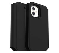 OtterBox Strada Via Case for iPhone 12 mini, Shockproof, Drop Proof, Slim, Soft Touch Protective Folio Case with Card Holder, 2x Tested to Military Standard, Black