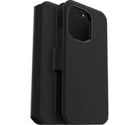 OtterBox Strada Via Case for iPhone 14 Pro Max, Shockproof, Drop Proof, Slim, Soft Touch Protective Folio Case with Card Holder, 2x Tested to Military Standard, Black