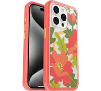 OtterBox Symmetry Clear MagSafe Case for Apple iPhone 15 Pro, Shockproof, Drop proof, Protective Thin Case, 3x Tested to Military Standard, Quilted Poppies