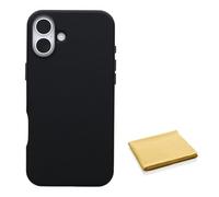 OtterBox Symmetry Series Cactus Leather Case for iPhone 16 Plus - Magsafe Compatible - Cleaning Cloth Included - Non Retail Packaging - Noir Ash Black