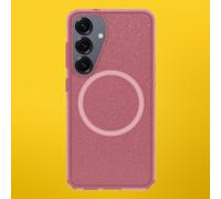 OtterBox Symmetry Series Clear Case with Magnets for Samsung Galaxy S25, Shockproof, Drop proof, Protective Thin Case, 3x Tested to Military Standard, Pink