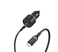 OtterBox USB-C PD Car Charger 18W and Reinforced USB-C to USB-C Cable, Fast Charging Bundle for Smartphone and Tablet, Drop Tested, Rugged, Ultra Durable, Black