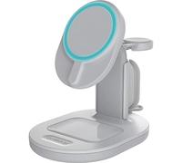 OtterBox Wireless 3-in-1 MagSafe Charging Stand, White | Strong Magnetic Alignment & Attachment with MagSafe, Sleek Multi-Device Charging Station for iPhone, AirPods & Apple Watch