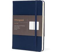 Ottergami Dotted Notebook A5 Hardback - The Pro Bullet Dot Journal - 144 Pages, Thick 150gsm Paper Note Book - Luxury Vegan Leather Journals for Women & Men - Work & University Essentials (Blue)