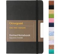 Ottergami The Pro Bullet Dotted Journal, (Black), Hardcover Dotted Notebook A5 with 150gsm Thick Paper, Dot Grid Journaling Work Notebook with 192 pages, Luxury Vegan Leather Journal for Men & Women