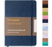 Ottergami The Pro Bullet Dotted Journal, (Navy Blue), Hardcover Dotted Notebook A5 with 150gsm Thick Paper, Dot Grid Journaling Work Notebook with 192 pages, Vegan Leather Journal for Men & Women