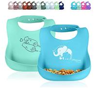 Otterlove Waterproof Silicone Bib -by PlatinumPure. Set of 2 baby bibs 100% Pure Platinum LFGB Silicone. NO fillers. No BPAs, BPS, Phthalates, VOC's. Organic Baby Safe with Food Catcher Pocket