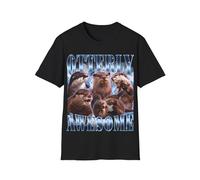 Otterly Awesome T-Shirt Funny Otter Meme Joke Animal Lover Bootleg Hilarious Unisex Graphic Shirt, Black, XL