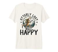 Otterly Lost But Happy Funny Otter Hiker Mountain Pun Premium T-Shirt