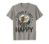 Otterly Lost But Happy Funny Otter Hiker Mountain Pun T-Shirt