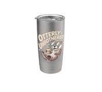Otterly Unbothered Cute Relaxed Otter Coffee Stainless Steel Insulated Tumbler