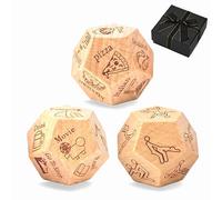 OtterlyPals Date Night Food Decision Dice: 3 PCS Dice Set Date Ideas for Couples,Wooden Dinner Dice Love Dice,Valentines Gifts for Him Her Boyfriend Girlfriend