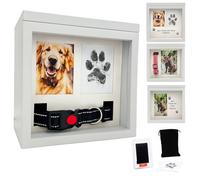 OtterPets Dog Urn for Ashes, 4 Customizable Displays with Paw Print Ink Kit and Flannel Bag, Pet Urns for Dogs Ashes, Pet Cremation Box, Cat Urn for Ashes, Dog Ashes Keepsake (White)