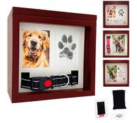 OtterPets Large Dog Urn for Ashes, 4 Customizable Displays with Paw Print Ink Kit, 8.5x8.5x5.8 Pet Urn for Dog Ashes, Pet Cremation Box, Cat Urn for Ashes, Dog Ashes Keepsake (Brown)