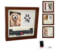 OtterPets Memorial Picture Frame for Pets - Paw Print Kit - Remembrance for Dogs & Cats - Shadow Box with Collar - Keepsake Tribute for Sympathy - Loss of Dog Bereavement Gift (Brown)