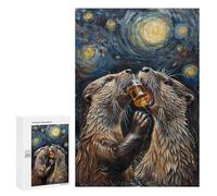 Otters Drinking Beer Puzzle 1000 Teile Schwer Puzzle Spielzeug Lernspiel Impossible Herausforderungsspielzeug Für Erwachsene Kinder 300 PCS