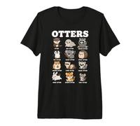 Otters Funny Animal Nicknames Cute Zoo Cartoon Chart Premium T-Shirt