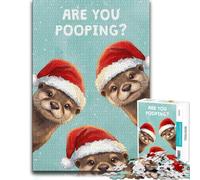 Otters Funny Christmas Are You Pooping Jigsaw Puzzle for Adults, 1000 PCS