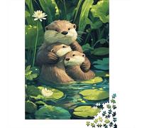 Otters in Harmony 1000-Piece Puzzle for Adults, 38x26cm/1000pcs, for Quiet Downtime Without A Screen; Low-dust Pieces for A Tidier Table
