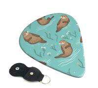 Otters In Love Guitar Plectrums, 6 Guitar Plectrums, Double Sided Printing, For Acoustic Guitar, Bass, Ukulele, Electric Guitar (0.46 Mm 0.71 Mm 0.96 Mm)