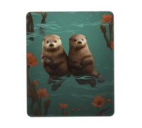 Otters in Love Mouse Pad, Ultra-Smooth Gaming Mousepad, Non-Slip Rubber Base, Waterproof Computer Mouse Mat for Desk, Laptop, Office, Small Portable, 8.3 x 10.3 in