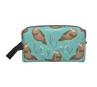 Otters in Love Portable Large-Capacity Travel Toiletry Bag (Print Models) Waterproof Makeup Storage Bag for Men and Women for Business Trips, Fitness, Bathroom, Daily Storage